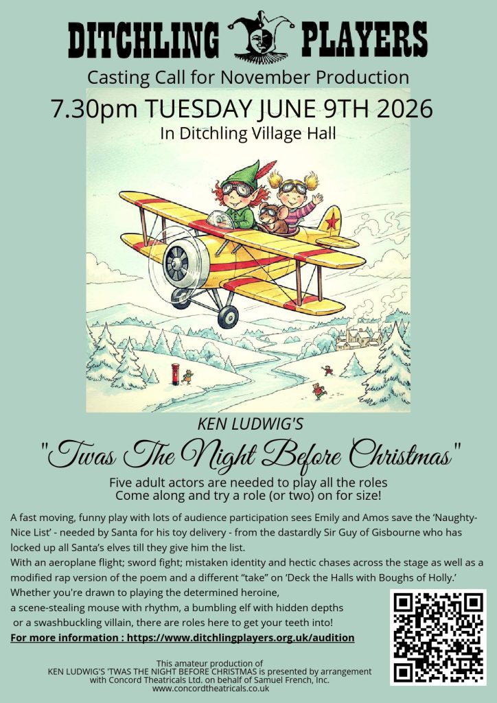 Casitng Call poster for 'Twas The Night Before Christmas by Ken Ludwig